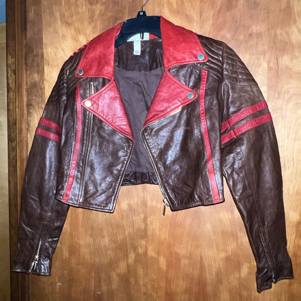 Women’s Jean Paul Gaultier red and brown Lamb leather
